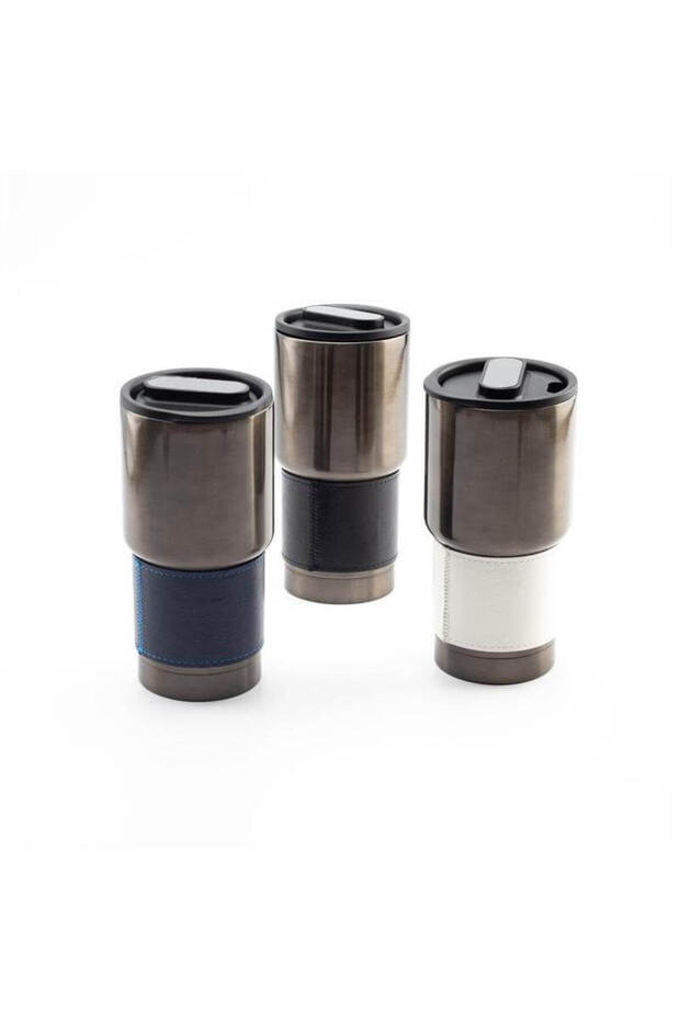 BOLIN - Insulated Tumbler with Grip Sleeve 530ml - White - Blue - Black