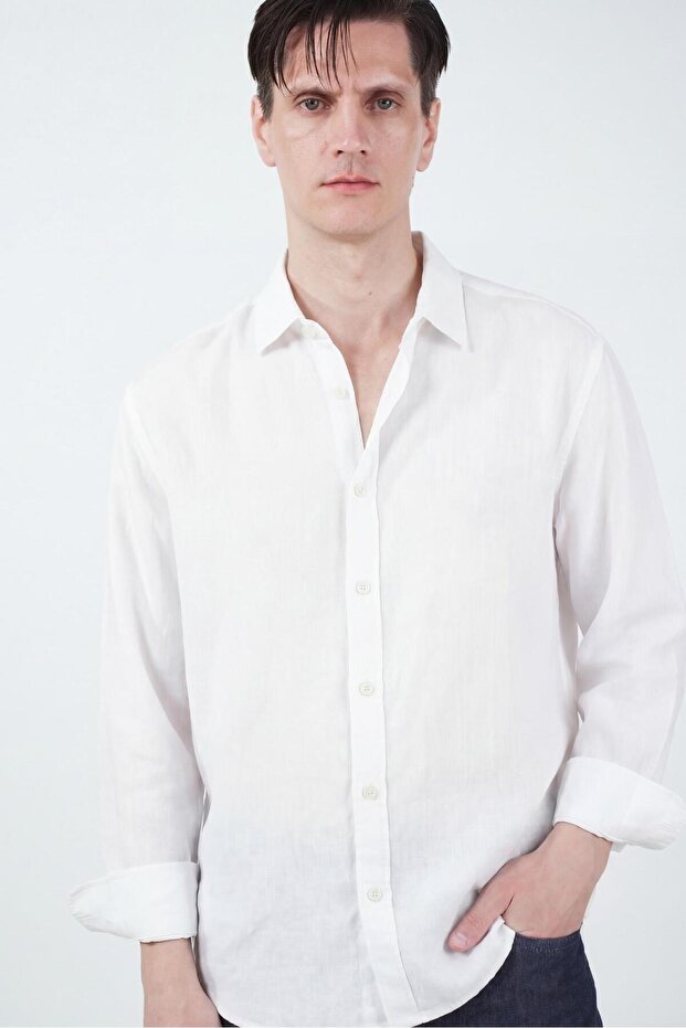 Oversized Drapey White Modal Shirt