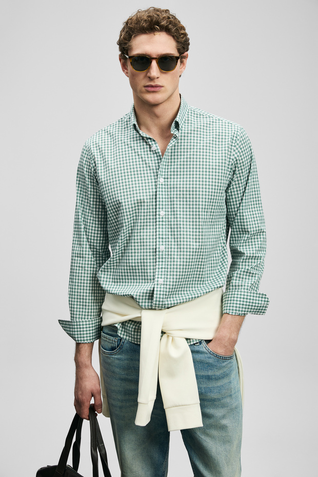 Marco Erkek Basic Gömlek Regular Fit Yeşil - 1