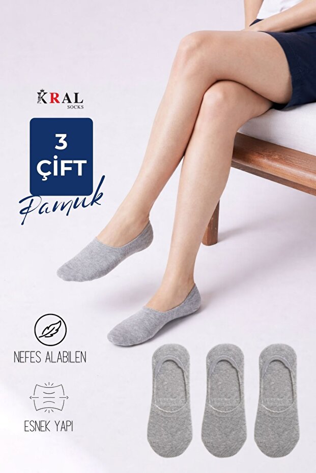 3 Pairs of Cotton Summer Invisible Socks