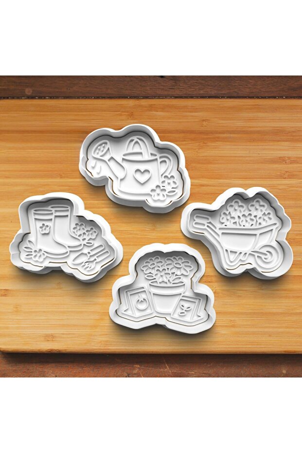 Garden Crafting Supplies_2 Set of 4 Cookie and Sugar Dough Molds