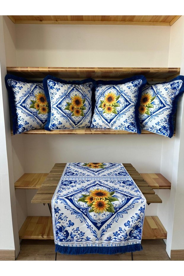 Amalfi Flower, Cushion Cover and Table Runner 5-Piece Combination