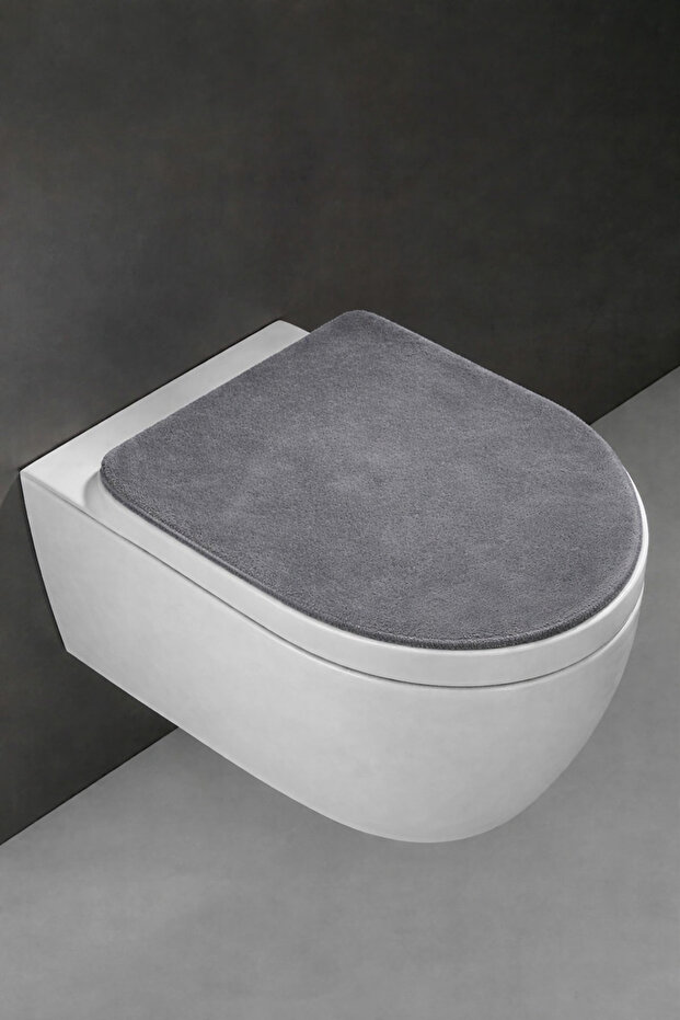 Toilet Seat Cover Ultrasoft Plain Gray Plush