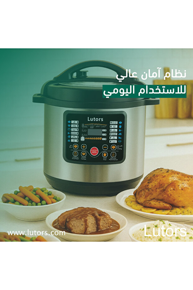 قدر ضغط كهربائي من – سعة 4 لتر، 800 واط، مؤقت رقمي 12 قائمة طهي – موديل LT-0406