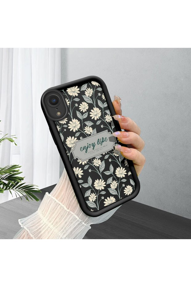iPhone Xr Compatible Black Silicone Case with Shockproof Camera Protection