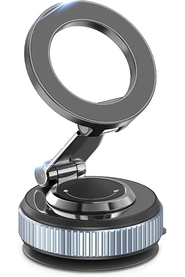 Black Strong Magnetic Phone Holder, 360° Adjustable Foldable Vacuum Mount