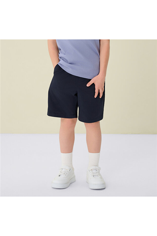 Kids’ Cotton Twill Drawstring Shorts with Elastic Waist