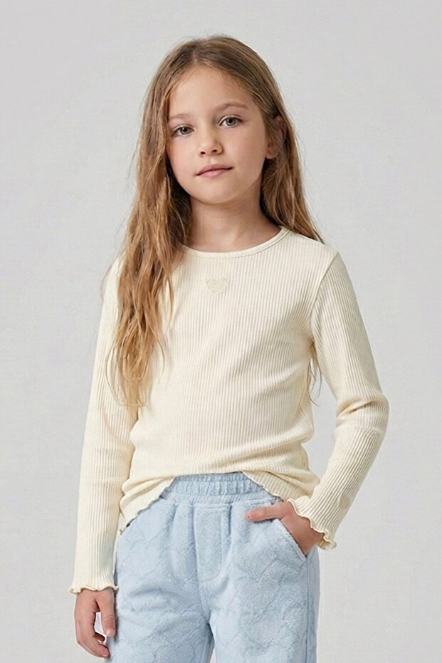Girl's Corded Fabric heart print bodysuit dmb-9950