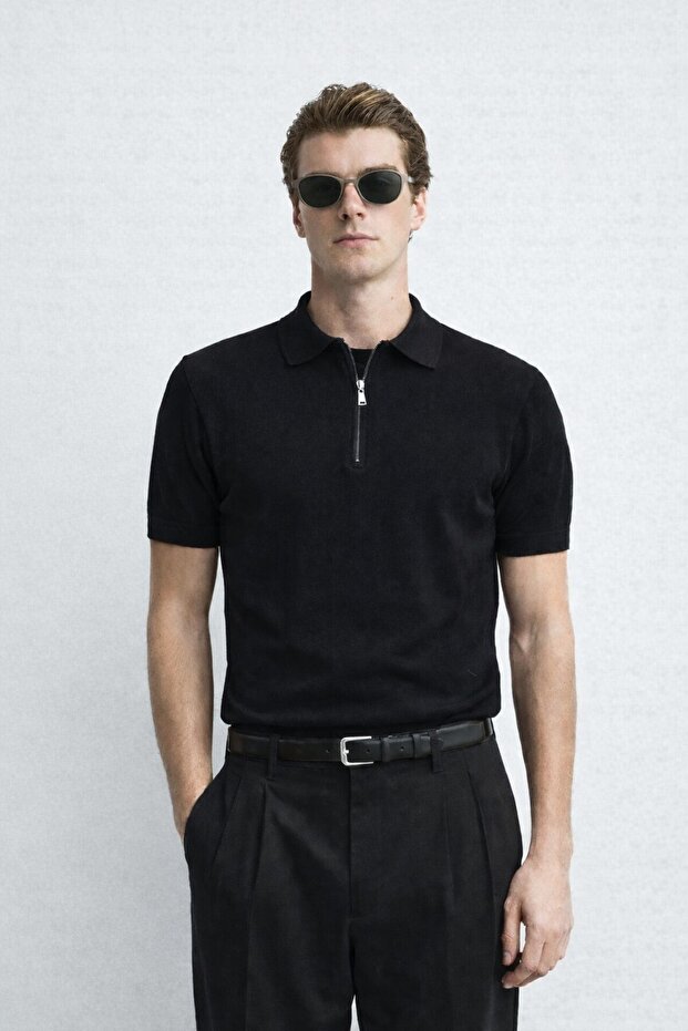 Men'S, Half-Zip, Soft-Textured , Summer-Spring, Knitwear, Polo Neck T-Shirt Polo02