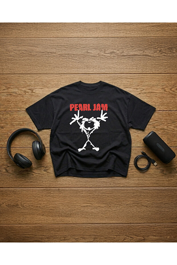 Pearl Jam Printed Unisex 100% Cotton Lu Oversized T-Shirt
