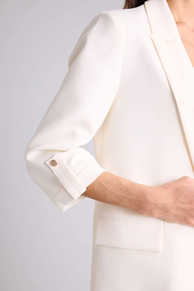 Oversıze Ceket Yaka Basic Blazer Ceket C3215AX26SM - 4