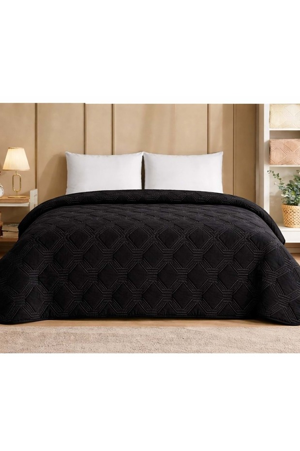 Trendy Embos Double Blanket (220X240)-Art Deco Jet Black