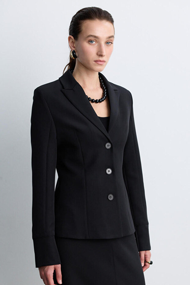 SİYAH BELE OTURAN BLAZER - 4