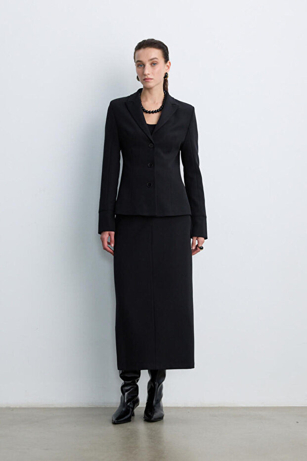 SİYAH BELE OTURAN BLAZER - 6