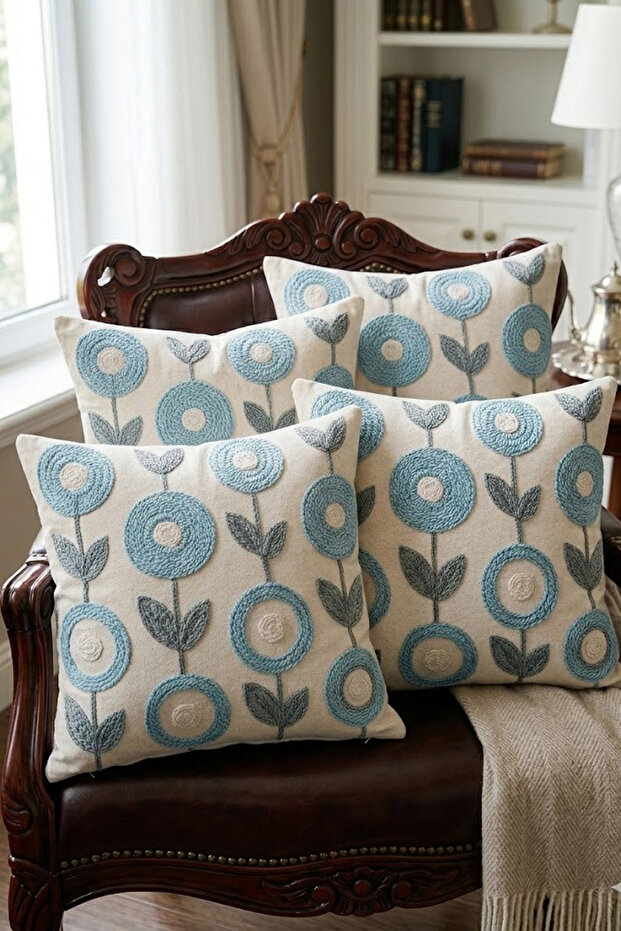 4-piece Cushion Cover , Digital Print piece Reversible Cushion Cover 45x45cm
