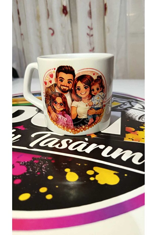 aile temalı kupa bardak