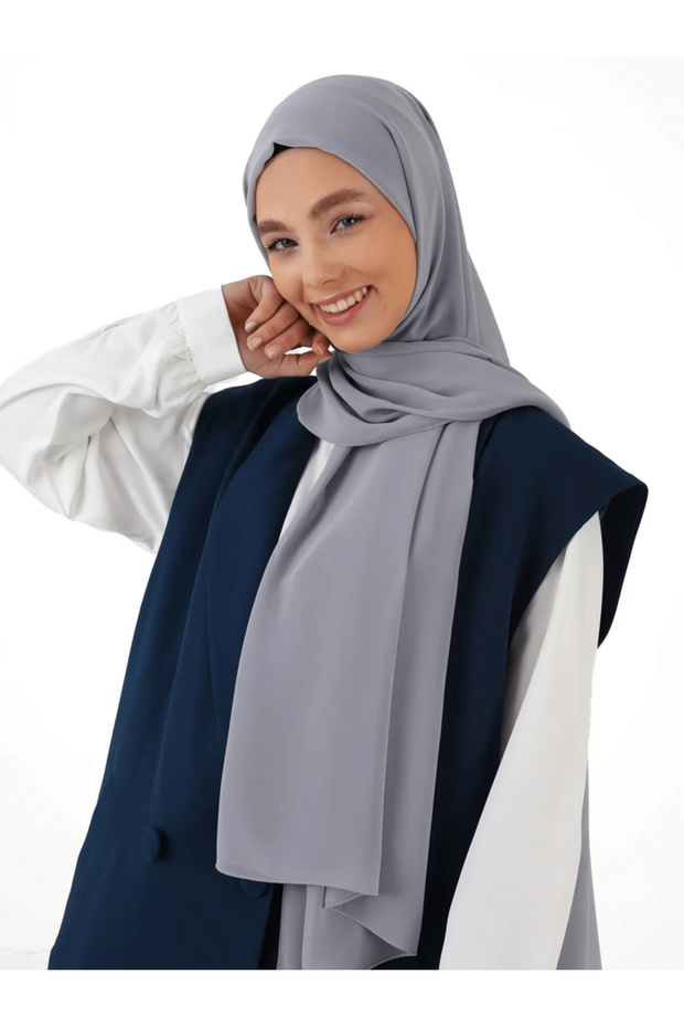 حجاب رمادي سادة