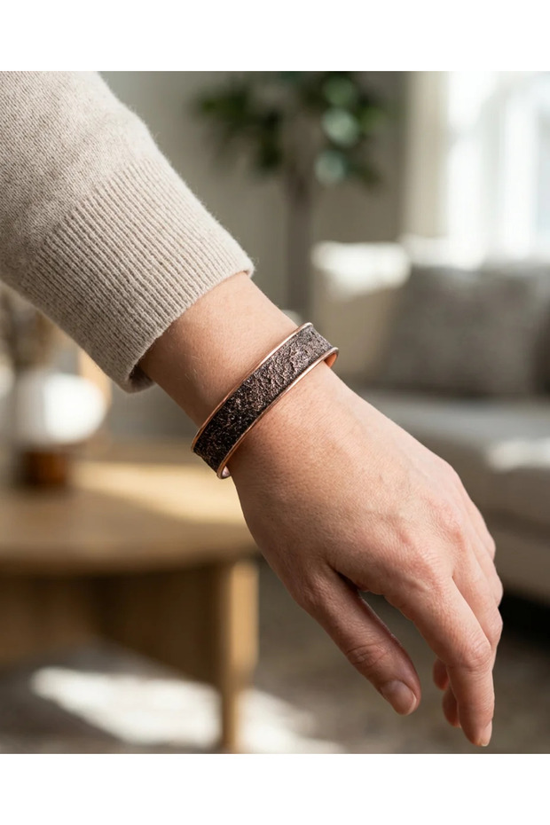 Copper Bracelet Sandblasting Model Black Pure Copper Healing Adjustable Women's Bracelet