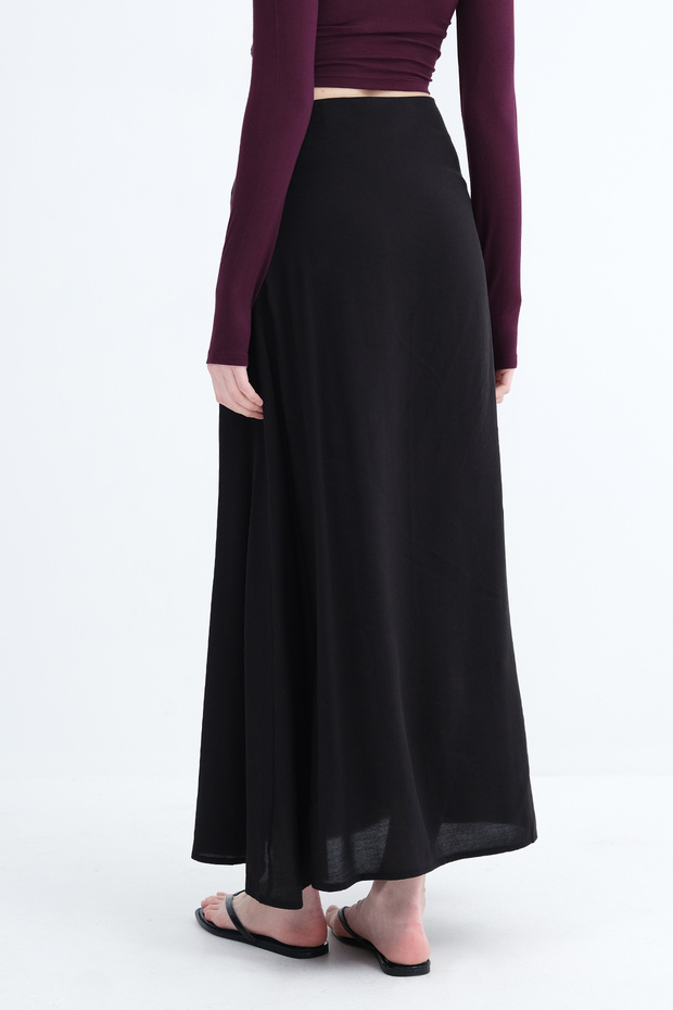 Fermuarlı Modal Uzun Etek E19035 - 6