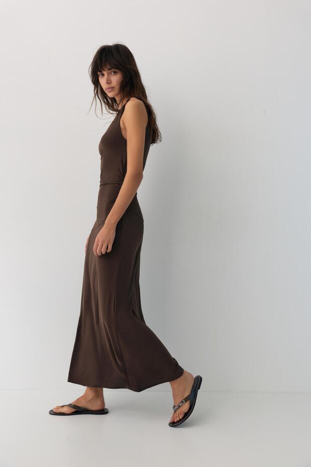 Asimetrik midi elbise - 2