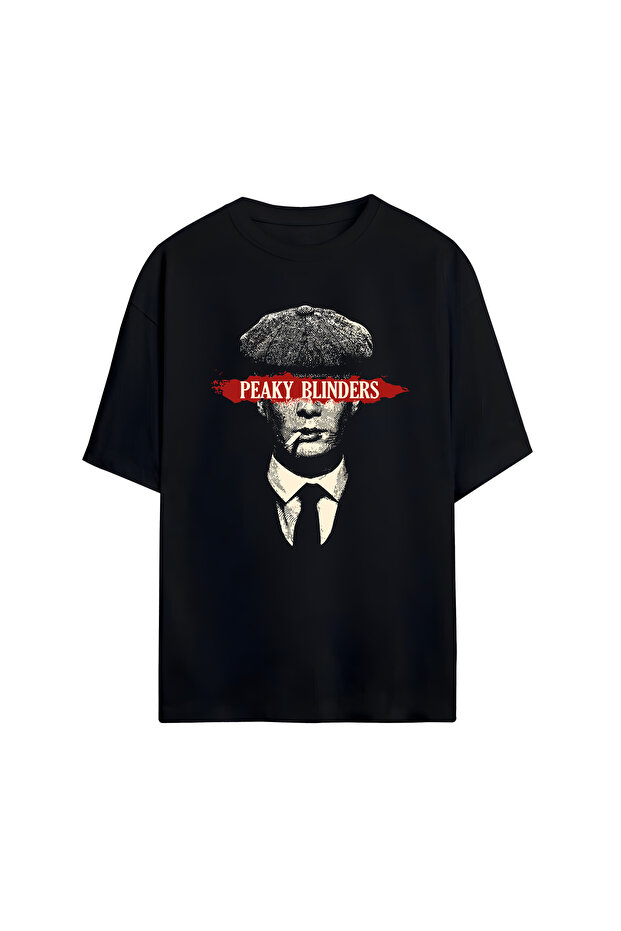 تي شيرت Peaky Blinders مطبوع للجنسين 100% مقاس كبير مكون من قطن قطع