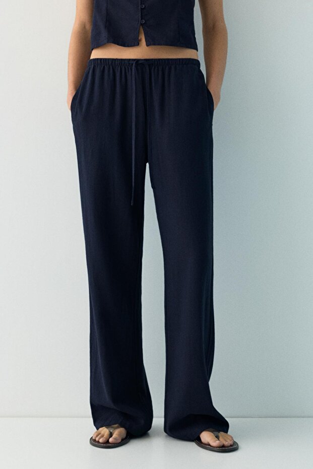 Keten jogger pantolon - 4