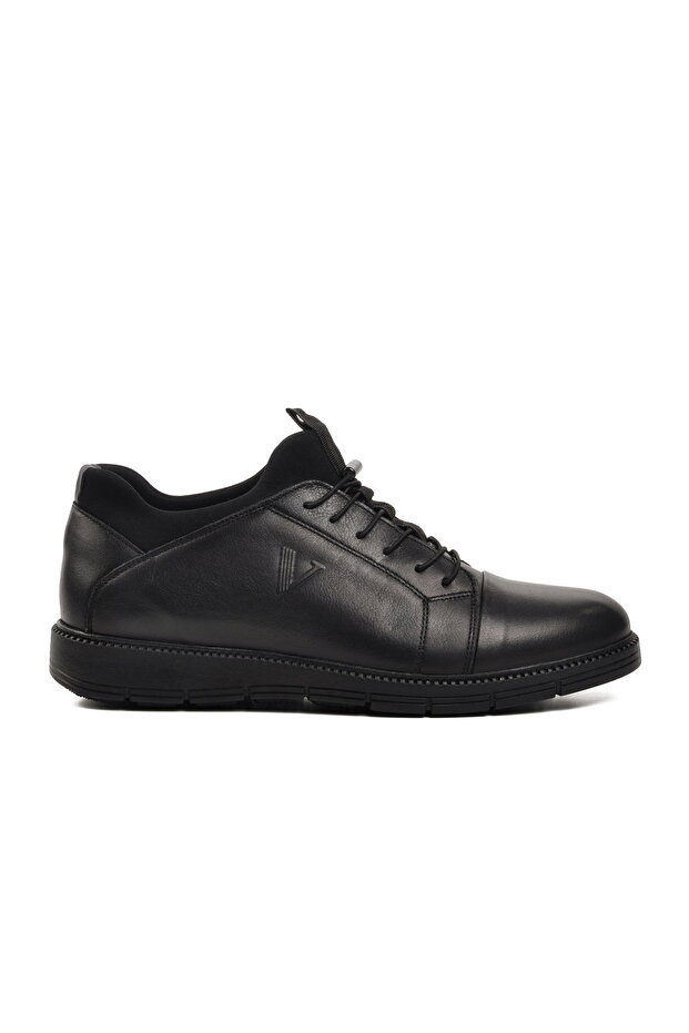 Black Genuine Leather Men's Casual Shoes