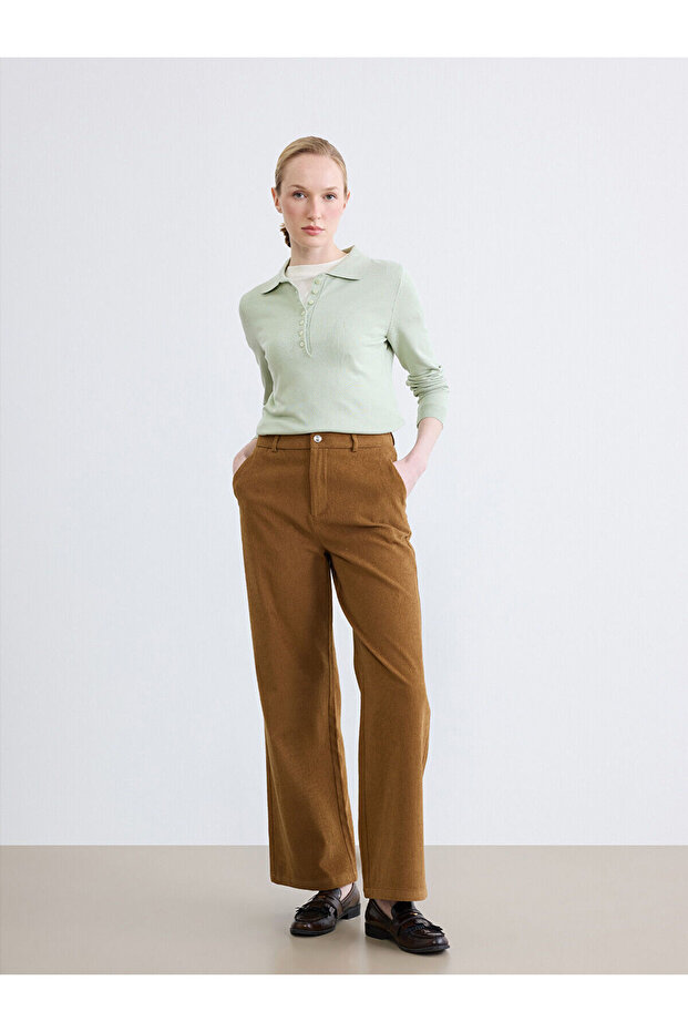 Nevavm Slim Fit Women's Corduroy Pants with a Difference