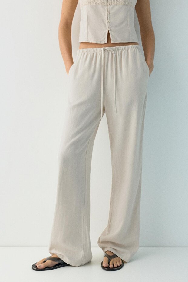 Keten jogger pantolon - 4