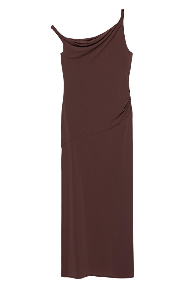 Asimetrik midi elbise - 3