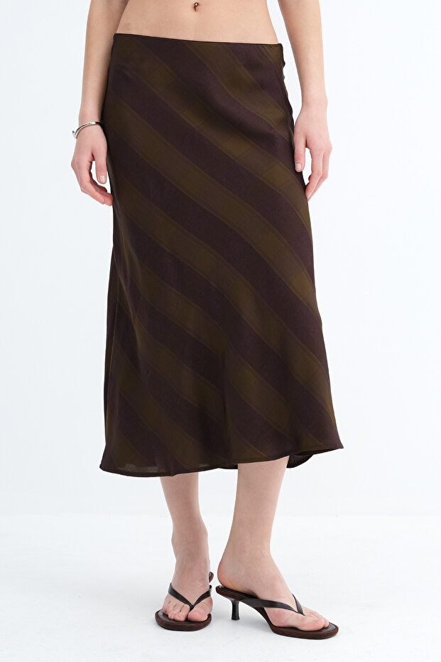 Desenli Midi Etek E18077 - 5