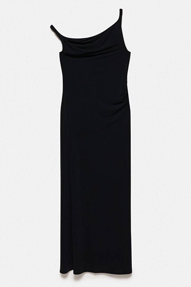 Asimetrik midi elbise - 6