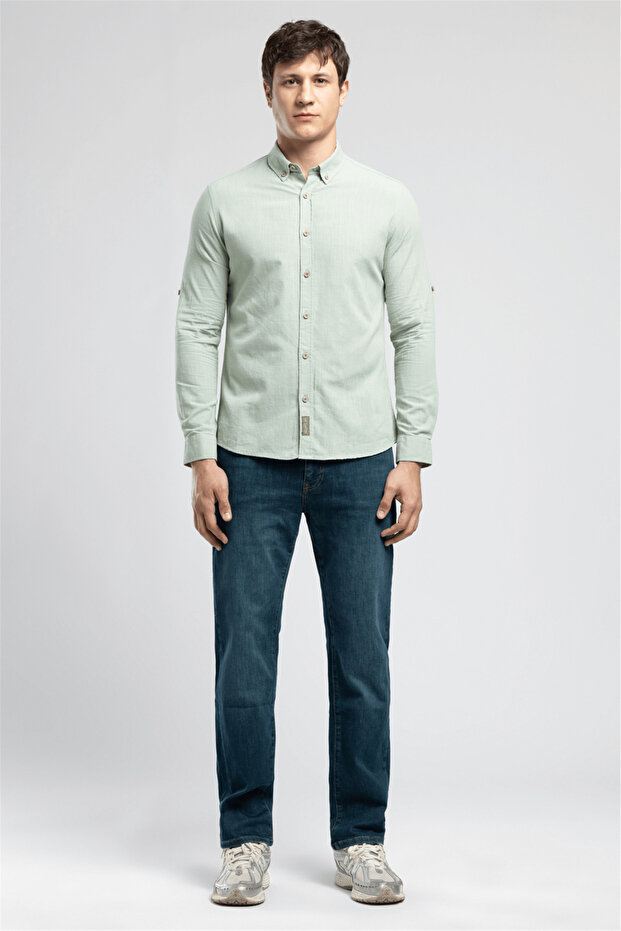 Slim Fit Çağla Men's Shirt 262 Lcm 241001 Darell Green
