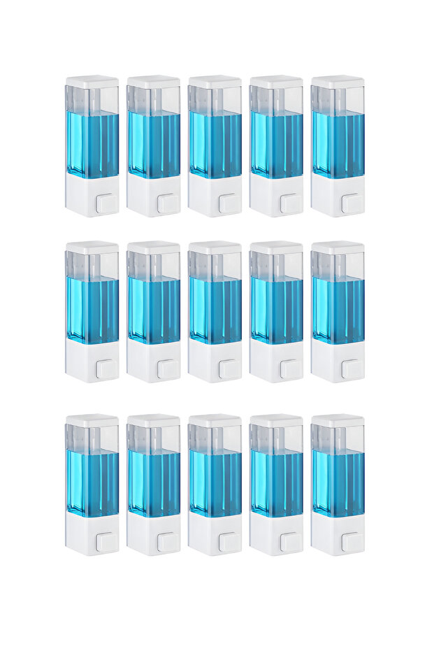 Wall Mounted Manual Liquid Soap Dispenser 15 Pcs Adhesive and Screw-On Non-Spill Soap Dispenser 350 ml V-1