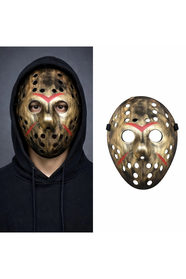 Copper Color Red Stripes Full Face Hockey Jason Mask Hannibal Mask