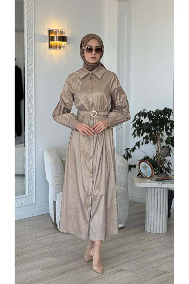 İşlemeli Gömlek Elbise 2822 - 2