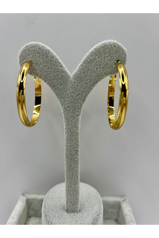 Steel Gold 3.5cm Hoop Earrings