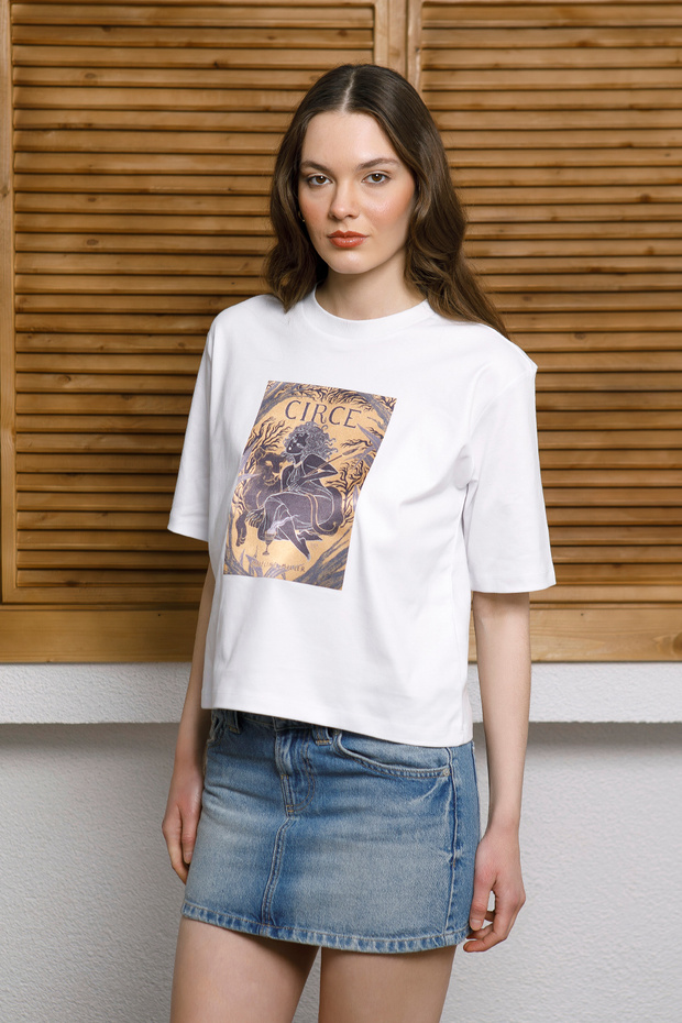 Interlock Fabric B Printed Basic T-Shirt - 1