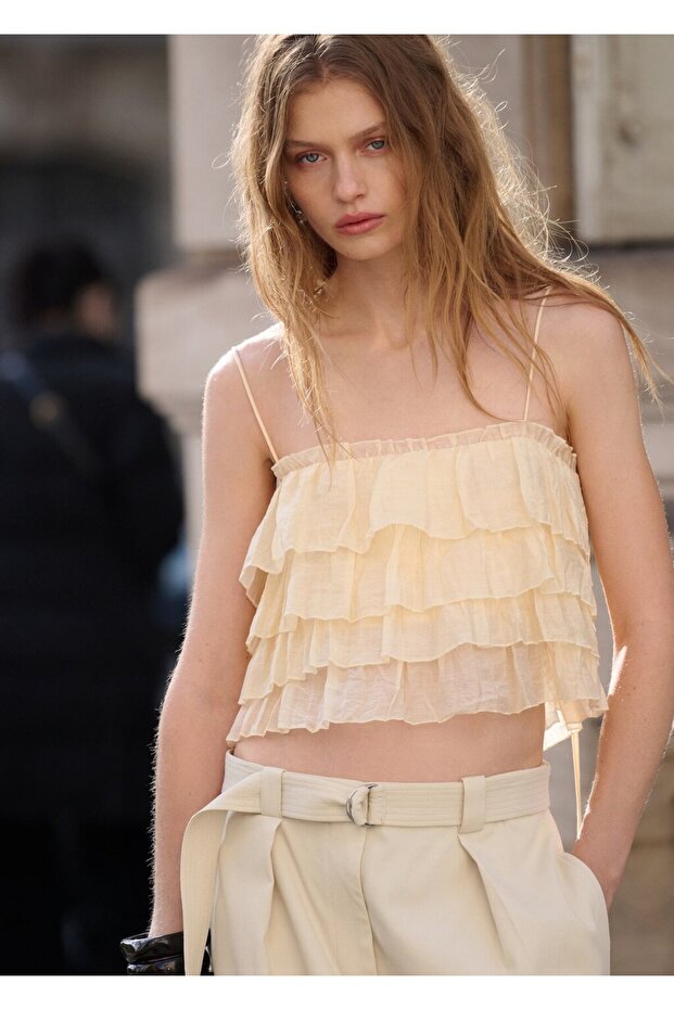 Kemerli kargo pantolon - 6