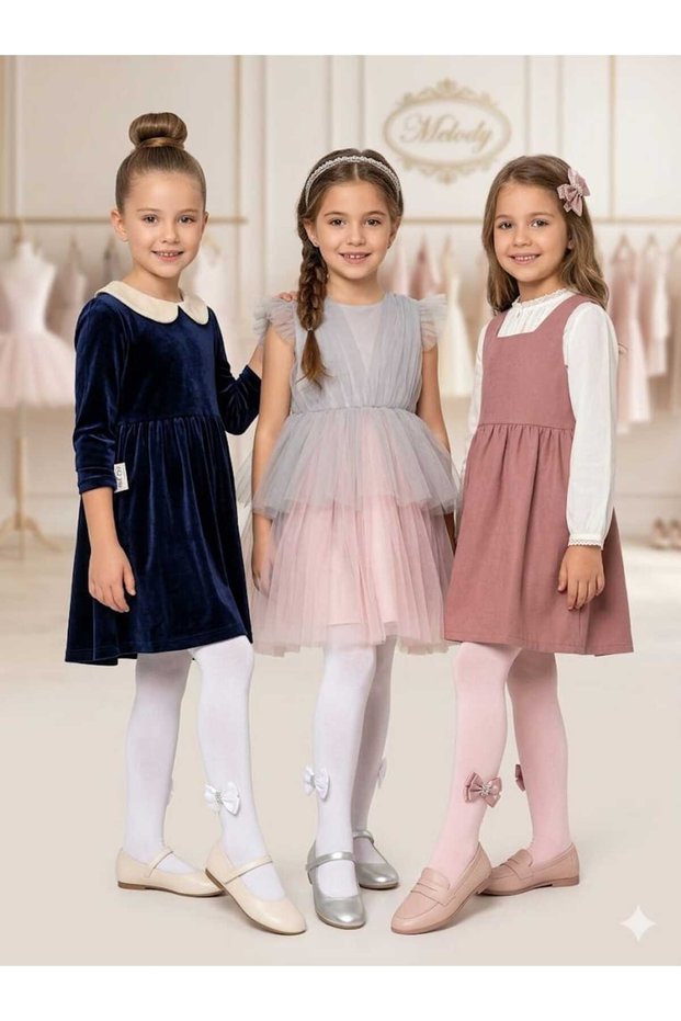 Girls' Pantyhoses with Bow Detail