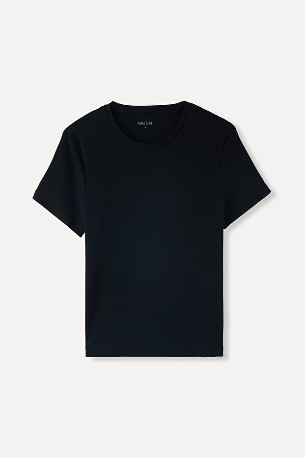 Women's Black Crew Neck T-Shirt