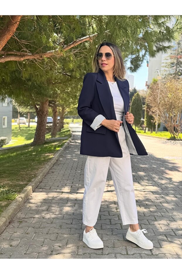 Kolu Katlamalı Blazer Ceket - 4