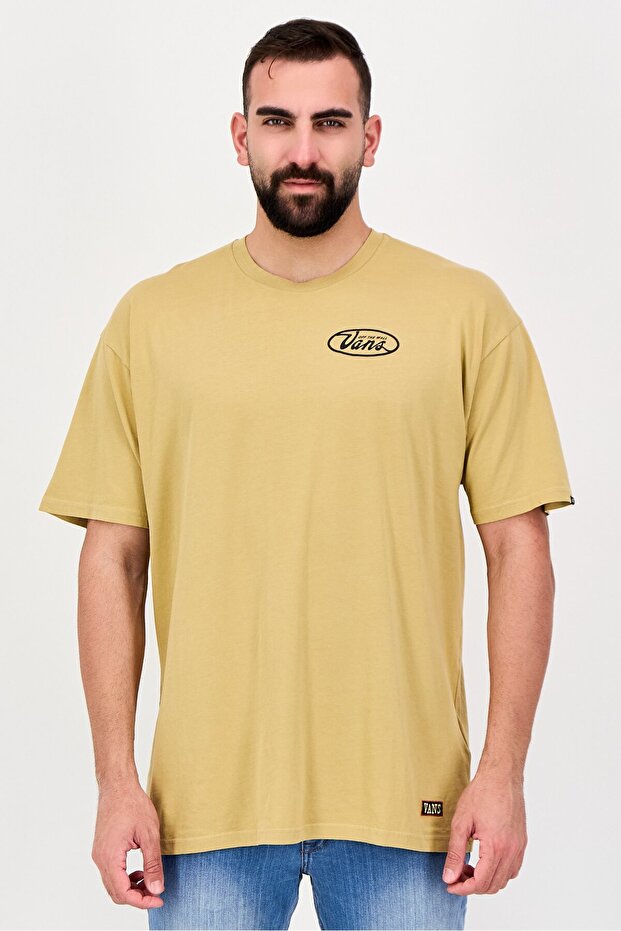 Men Crew Neck Short Sleeve Graphic Print T-Shirt, Ginger