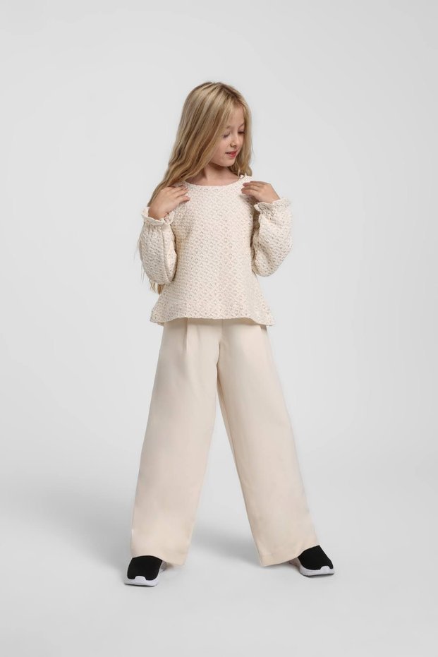 Girls' Blouse and Pants Set 36229 Beige
