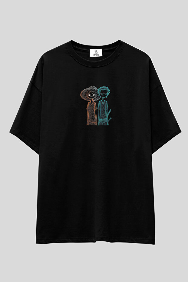 One Piece Oversized t Shirt | Unisex 100% Cotton Black & White Printed Anime Themed Special Design Tee