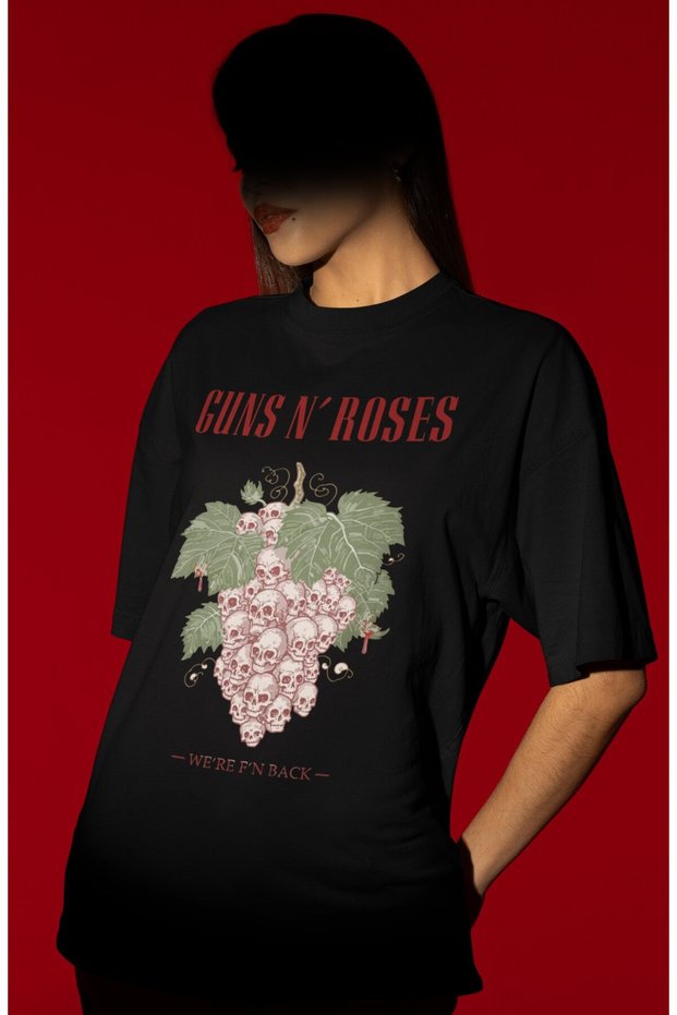 Design Guns N' Roses Rock Metal Music Band Printed Unisex Oversized T-Shirt