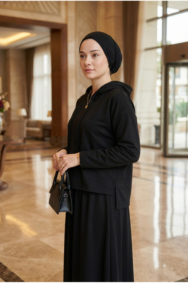 Women's Modal Fabric Hooded Skirt Set