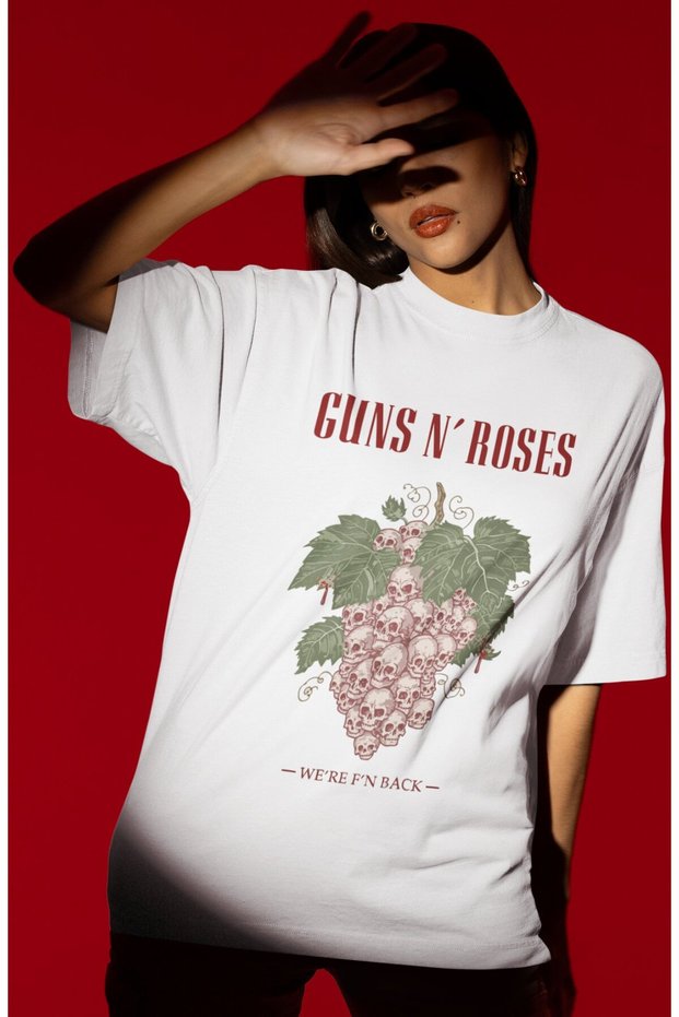 Design Guns N' Roses Rock Metal Music Band Printed Unisex Oversized T-Shirt