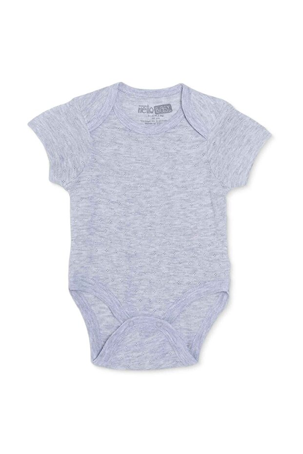 Hellobaby Baby Boy Jacquard Bodysuit with Snap Closure and Envelope Collar