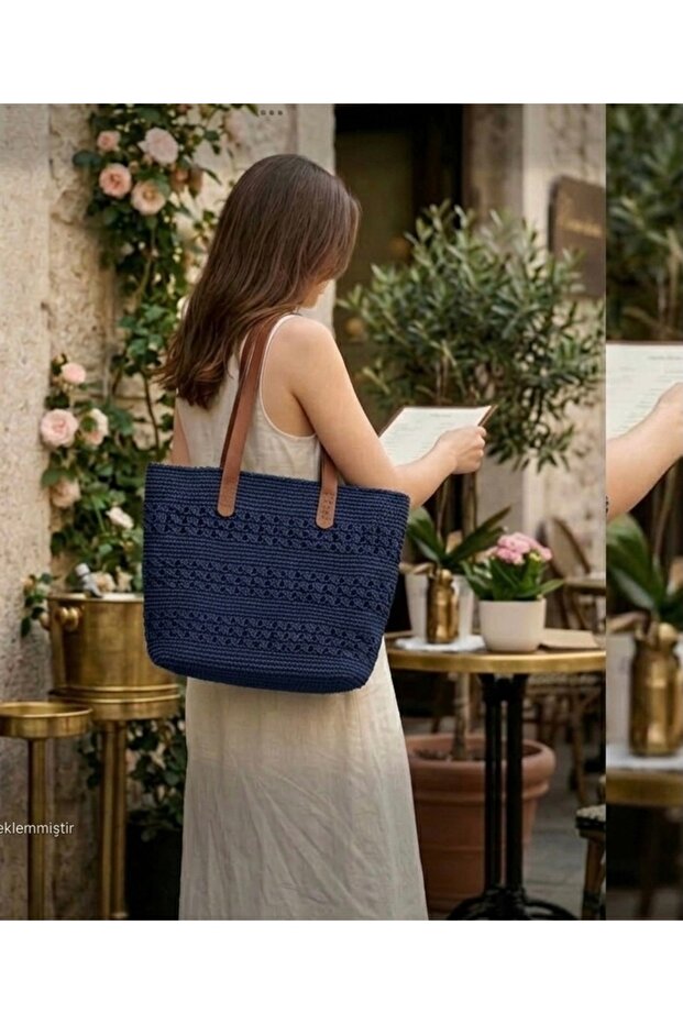 Megahan Paper Yarn Summer Hand Knitting Woven Bag